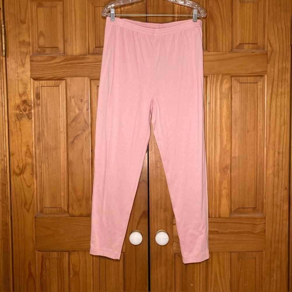 NWOT Blair Vintage 90s Knit Pull On Pants Taper Leg Elastic Waist Pink Large #2